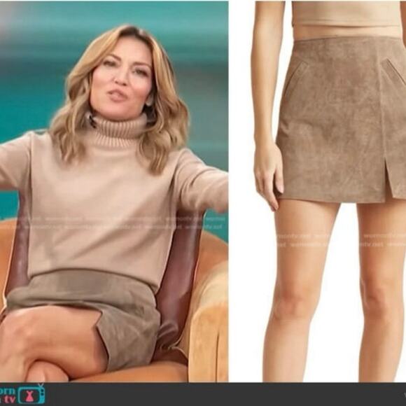 [BLANKNYC] Women’s Taupe Suede Mini Skirt Front Slit Back Zip Size 30 - Picture 5 of 10